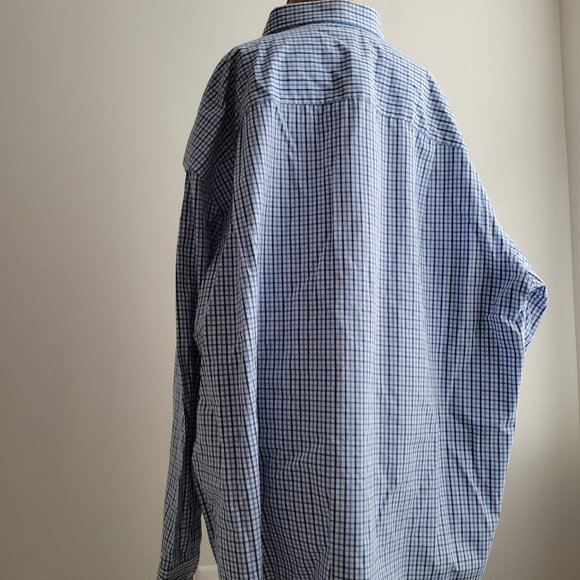 IZOD Mens Big & Tall Classic Fit Long Sleeve Plaid Button-Down Shirt - Picture 5 of 9